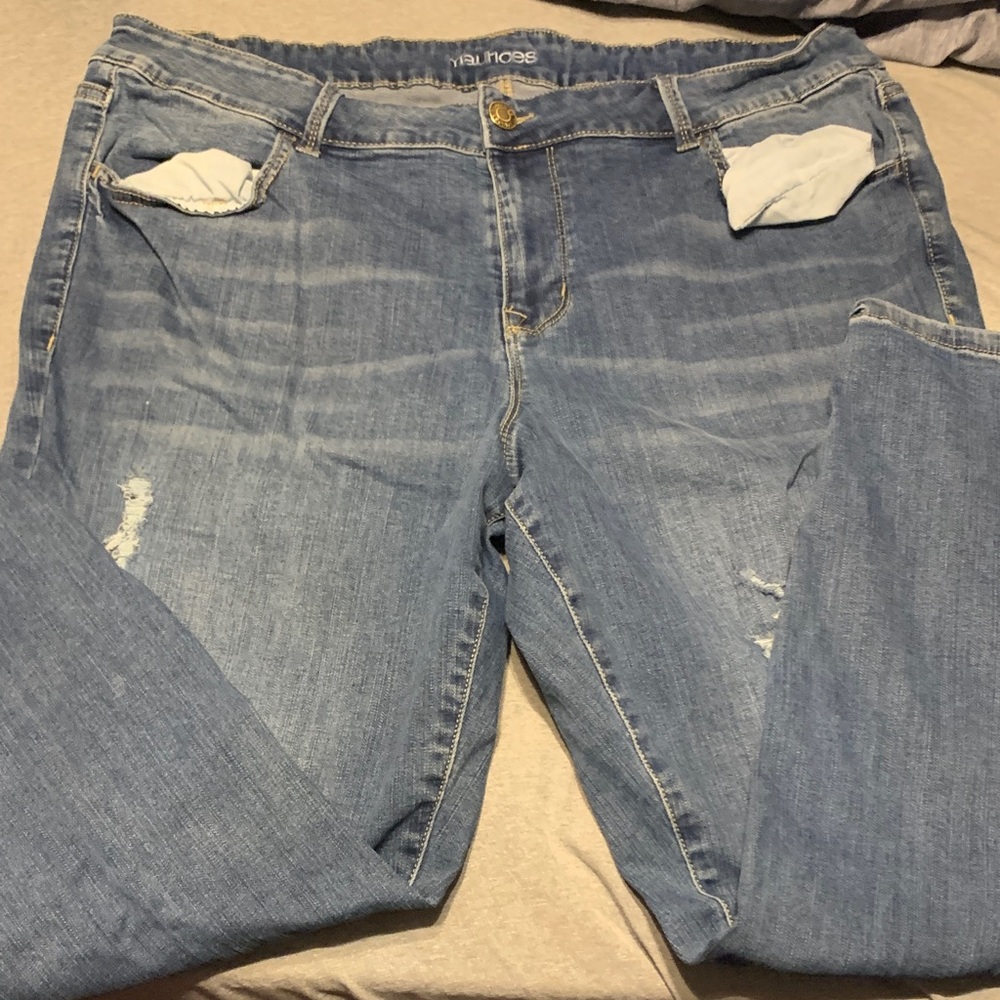 Maurices Light Blue Distressed Jeans
